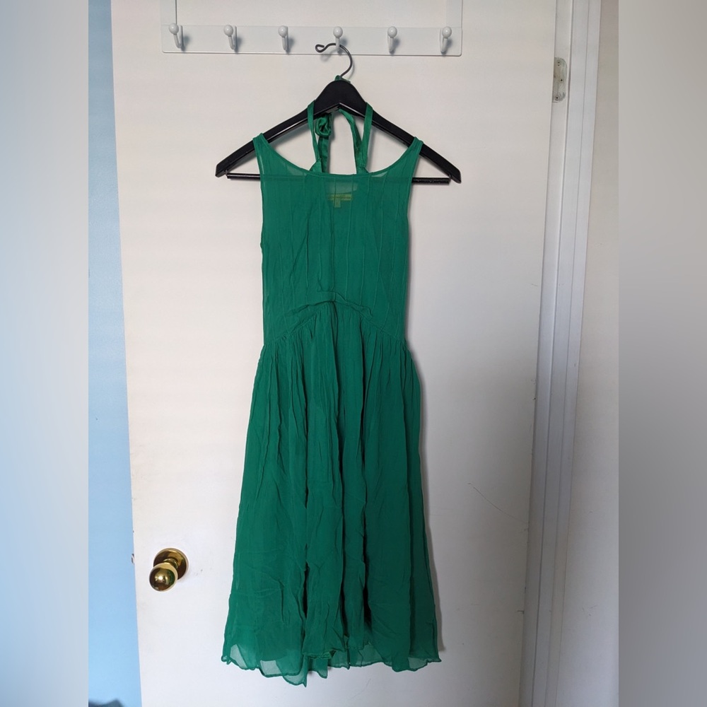 Catherine Malandrino Vibrant Green Backless Dress size 2